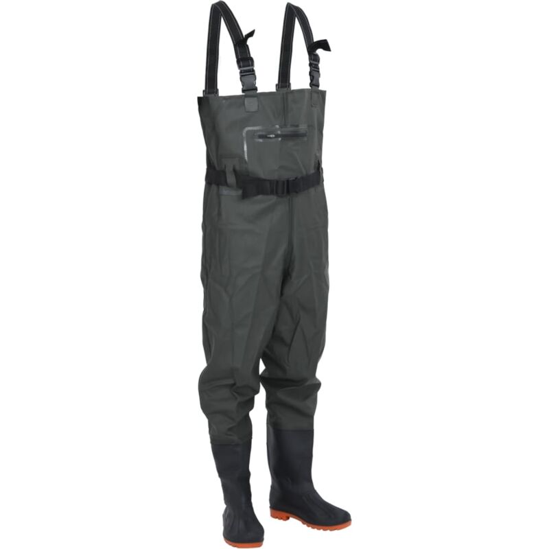foto del prodotto wader con stivali e cintura verde scuro taglia 46 vidaxl