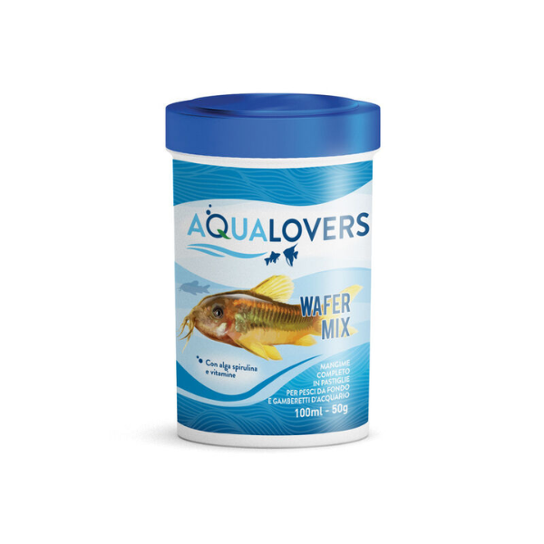 foto del prodotto wafer mix aqualovers mangime completo in pastiglie per pesci da fondo e gamberetti d acquario 50 gr 1 ordine scegli lo sconto bzr5 bzr20 200 punti fedelt 
