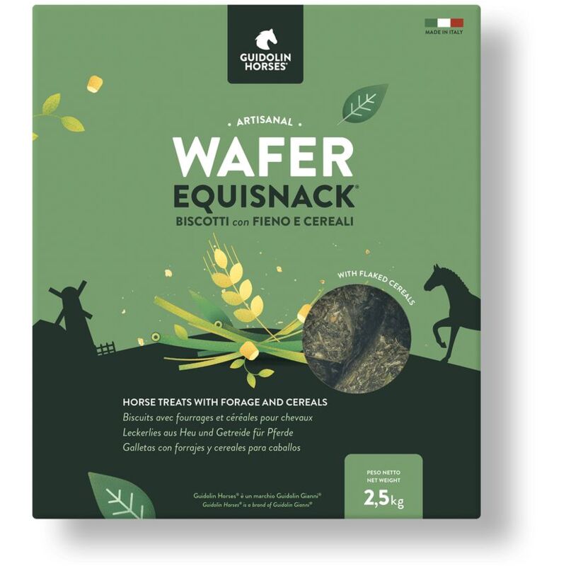 foto del prodotto wafer snack biscotti foraggio e cerali di campo per cavalli 2,5 kg formato convenienza e richiudibile