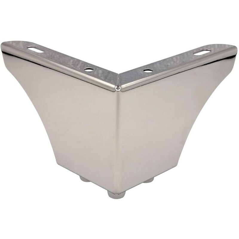 foto del prodotto wagner gamba del mobile piede del tavolo piede del divano sofa wing acciaio cromato argento, piastra da avvitare, 3 borchie, 12 x 12 x 8 cm, per