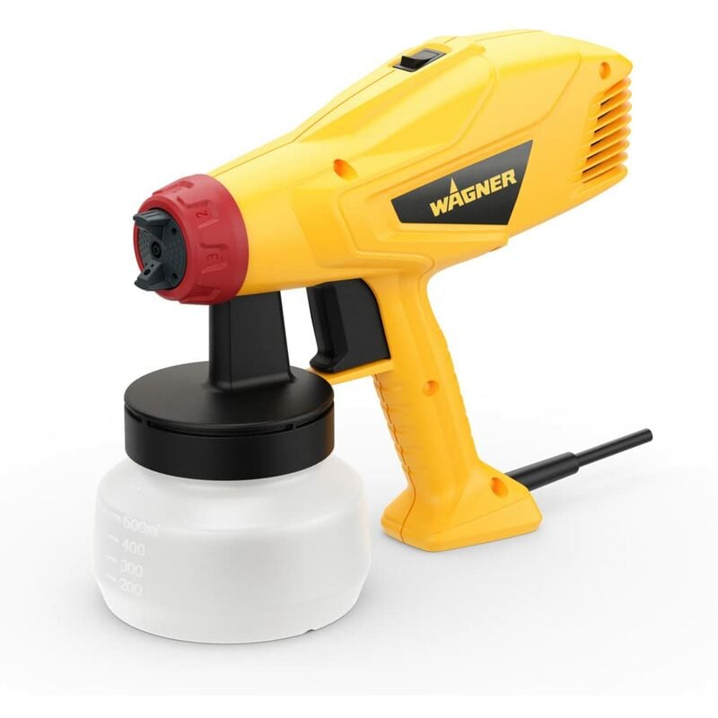 foto del prodotto wagner - pistola a spruzzo wood&amp;metal sprayer w 125, per smalti e velature- ambiente interno/esterno, resa 5 m2-10 min, giallo, nero, rosso, capacità 600 ml, 350 w