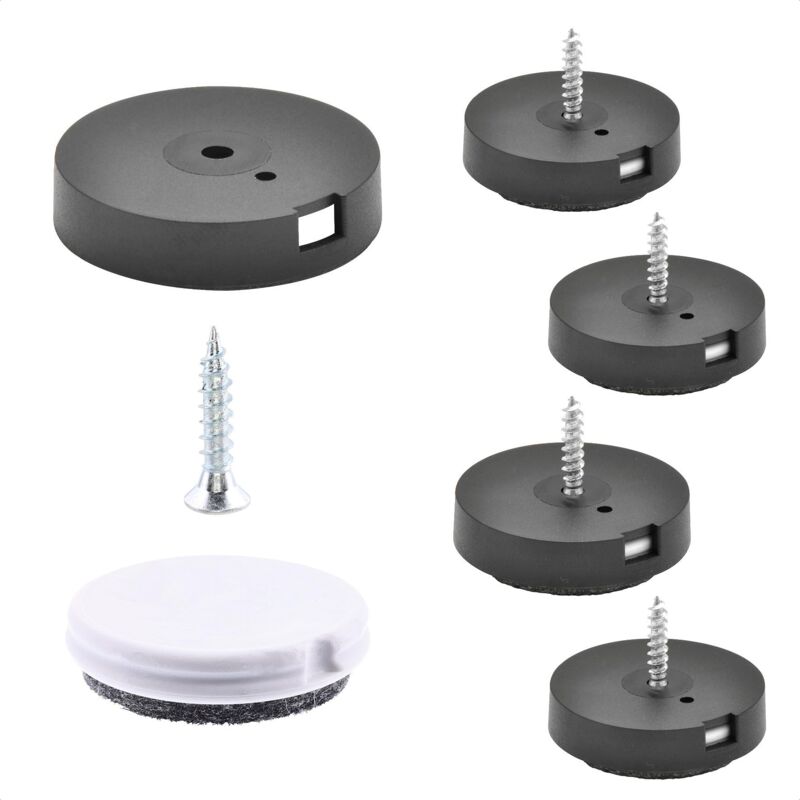 foto del prodotto wagner quickclick feltrini de lana e scivoli plastica per sedia e mobili da avvitare i set da 4x base vite inserto di scorrimento