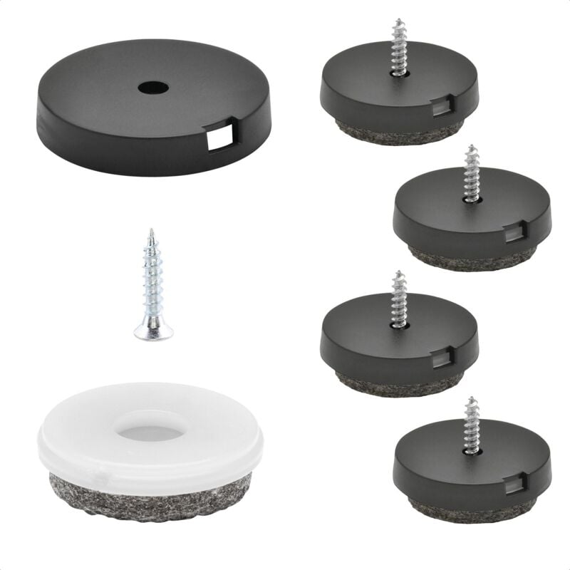 foto del prodotto wagner quickclick feltrini per sedie e mobili da avvitare i set da 4x base vite inserto intercambiabile feltro di lana ultrasoft diametro