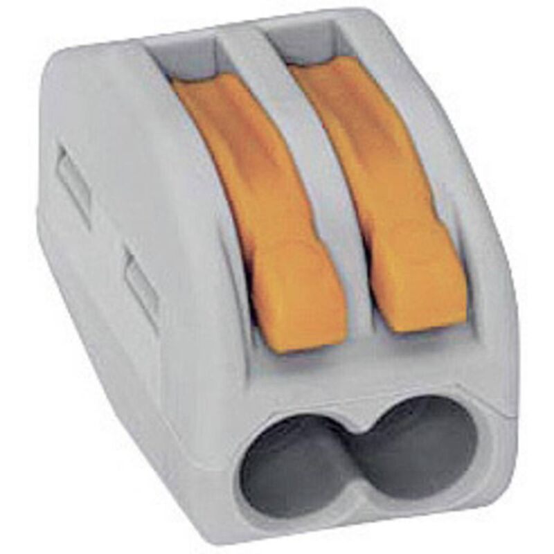 foto del prodotto wago 222 412 50 222 morsetto flessibile 0.08 4 mm rigido 0.08 2.5 mm numero poli num 2 50 pz. grigio, arancione