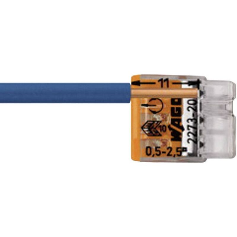 foto del prodotto wago 2273 203 100 2273 morsettiera flessibile rigido 0.5 2.5 mm numero poli num 3 100 pz. trasparente, arancion