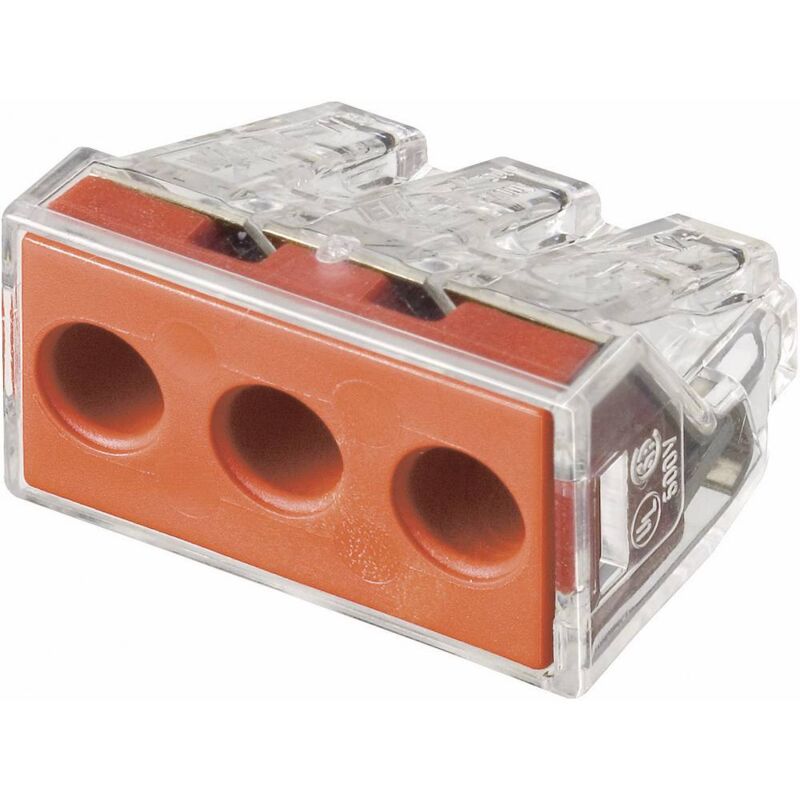 foto del prodotto wago 773 173 morsetto flessibile rigido 2.5 6 mm numero poli num 3 5 pz. trasparente, rosso