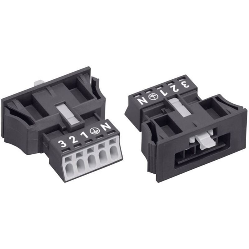 foto del prodotto wago 890 715 connettore di alimentazione winsta mini spina dritta tot poli 4 pe 16 a nero 1 pz.