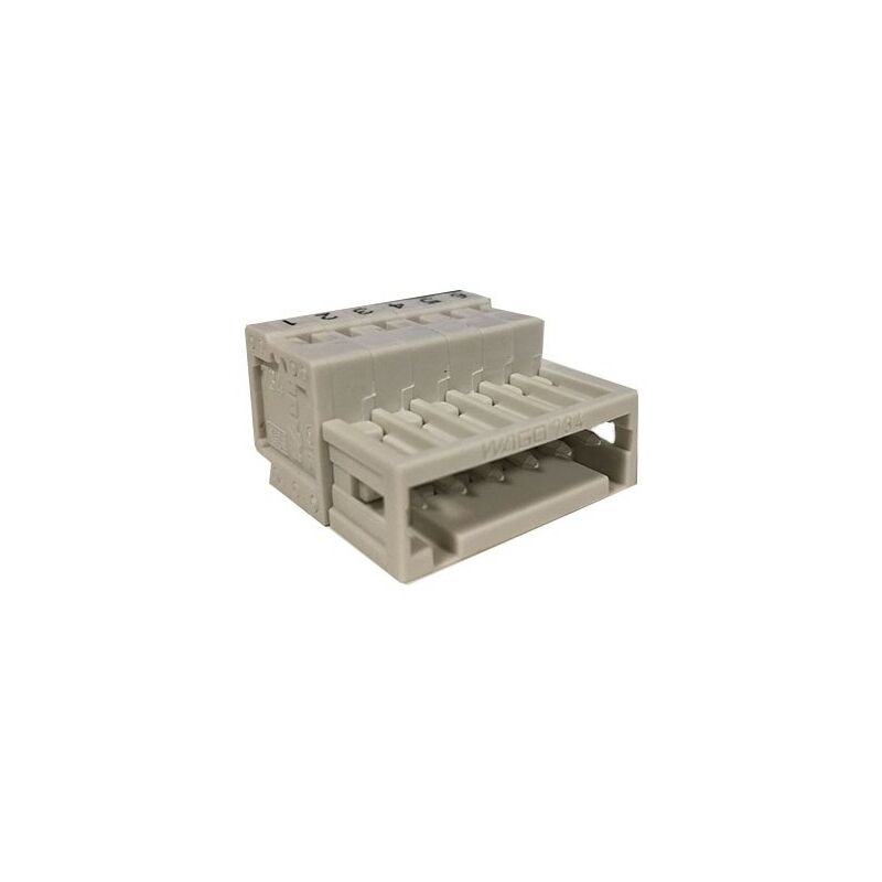 foto del prodotto wago morsettiera innestabile a 6 vie 734 306 000 044 da 28 awg a 14 awg, 1,5 mm mantenuto, 10 a