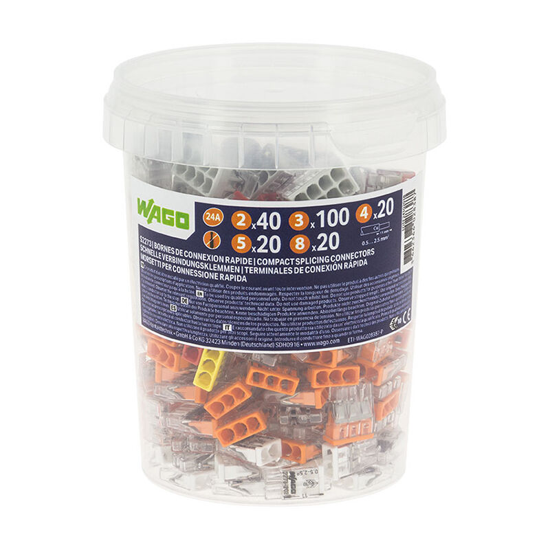 foto del prodotto wago vaso di 200 morsetti di connessione automatica s2273 2,3,4,5 e 8 ingressi