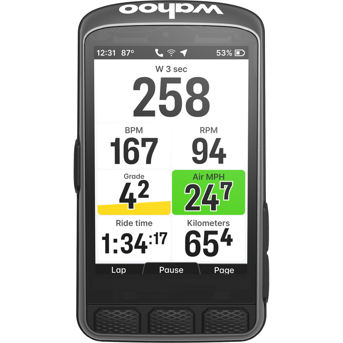 foto del prodotto wahoo fitness computer da bici elemnt evo