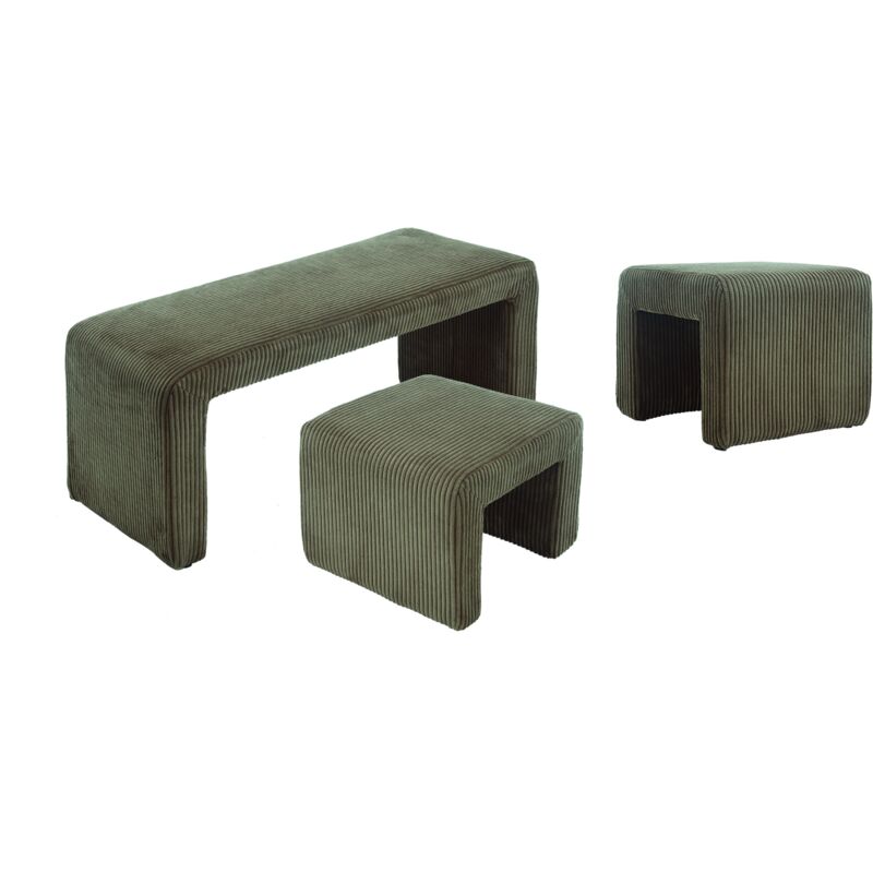 foto del prodotto wahson office chairs panca da ingresso panchina da interno in pelliccia sintetica panche moderne con 2 poggiapiedi per soggiorno, verde