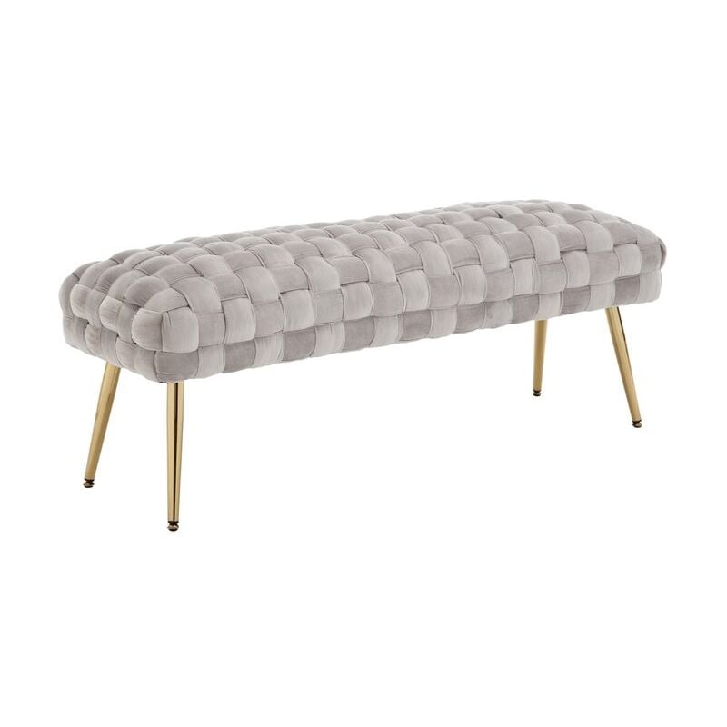 foto del prodotto wahson office chairs panca imbottita fondo letto in velluto panchina ingresso moderna con gambe dorate cassapanca, grigio, 120cm, wahson