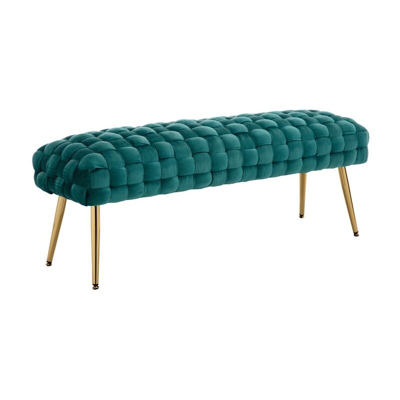 foto del prodotto wahson office chairs panca imbottita fondo letto in velluto panchina ingresso moderna con gambe dorate cassapanca, verde, 120cm, wahson