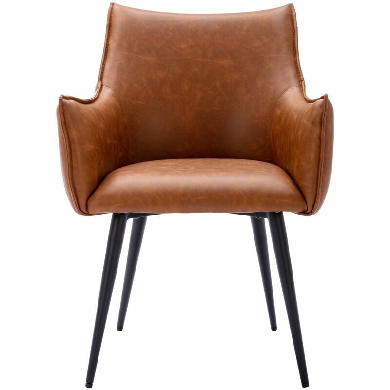 foto del prodotto wahson office chairs poltrona imbottita in ecopelle sedia da salotto moderno con gambe in metallo, marrone