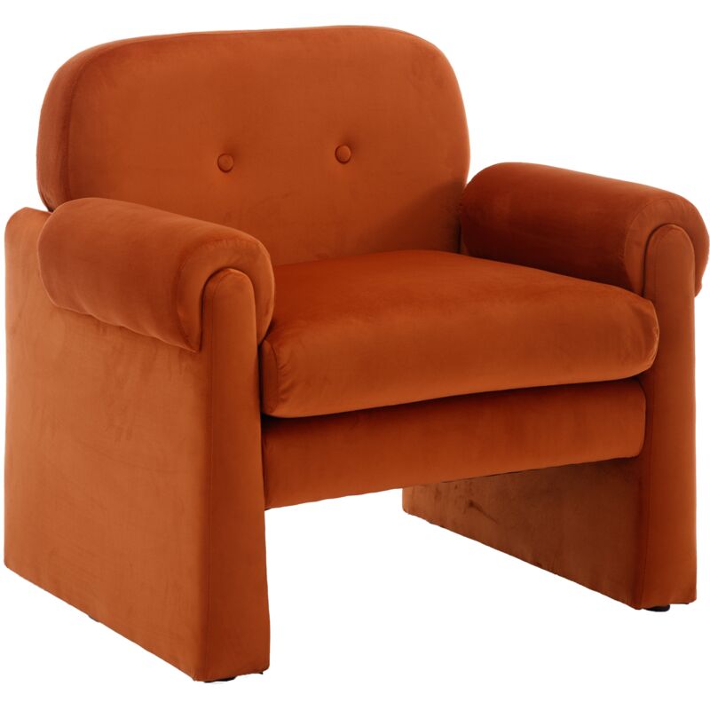 foto del prodotto wahson office chairs poltrona imbottita in velluto poltroncina moderna con braccioli sedia da salotto con gambe in legno, arancione