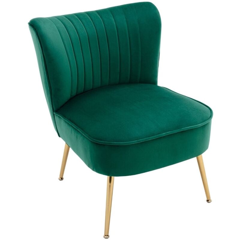 foto del prodotto wahson office chairs poltrona imbottita moderna sedia da salotto in velluto poltroncina con gambe in metallo dorato per soggiorno, verde