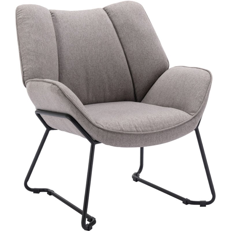 foto del prodotto wahson office chairs poltrona imbottita moderno sedia da salotto poltroncina in tessuto di lino per soggiorno, grigio