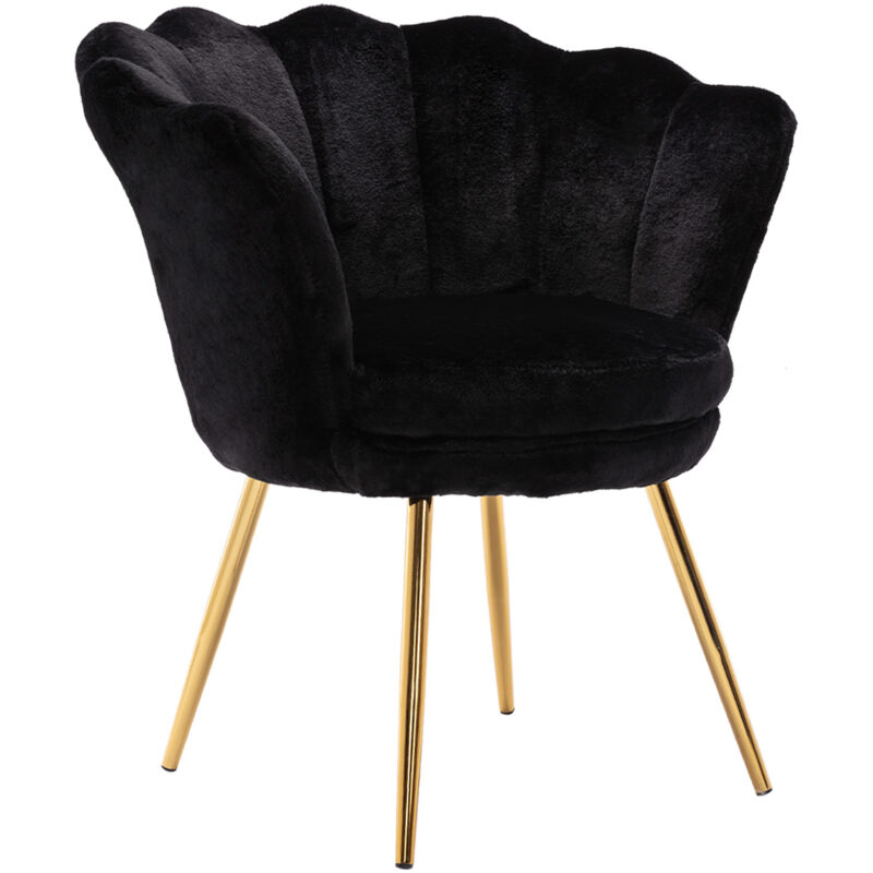 foto del prodotto wahson office chairs poltrona imbottita poltroncina salotto con gambe dorato sedia da salotto per camera da letto, nero, wahson