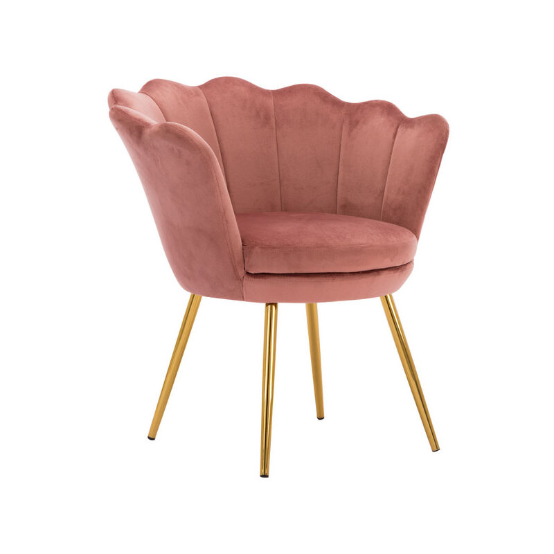 foto del prodotto wahson office chairs poltrona imbottita poltroncina salotto con gambe dorato sedia da salotto per camera da letto, velluto, rosa scuro, wahson