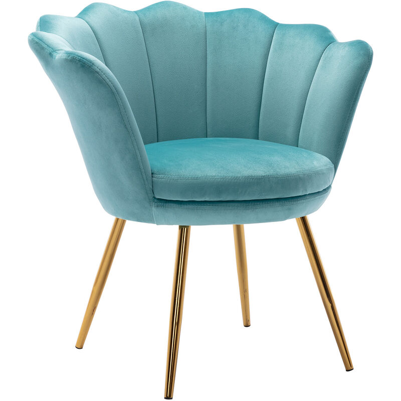 foto del prodotto wahson office chairs poltrona imbottita poltroncina salotto con gambe dorato sedia da salotto per camera da letto, velluto, verde chiaro