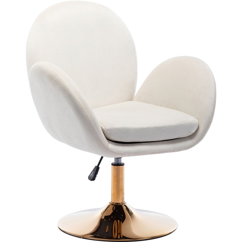 foto del prodotto wahson office chairs poltrona relax in velluto , poltrona imbottita poltrocina in velluto girevole e regolabile, beige