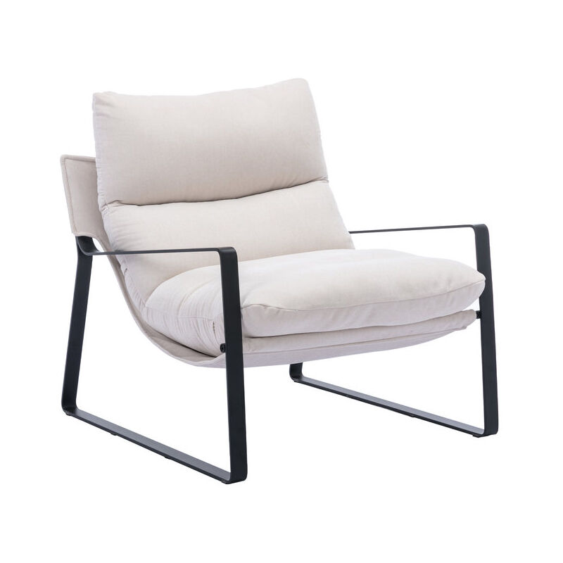 foto del prodotto wahson office chairs poltrona salotto moderno in tessuto sedia da salotto struttura in metallo poltroncina stile industriale per soggiorno, beige