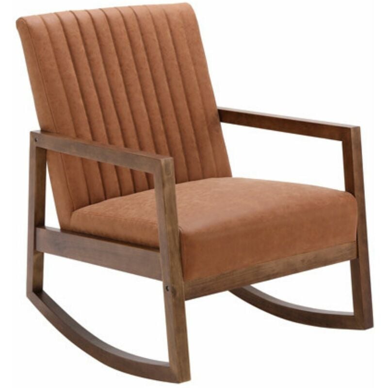 foto del prodotto wahson office chairs sedia a dondolo in pelle poltrona a dondolo imbottita per allattamento poltroncina per soggiorno, marrone