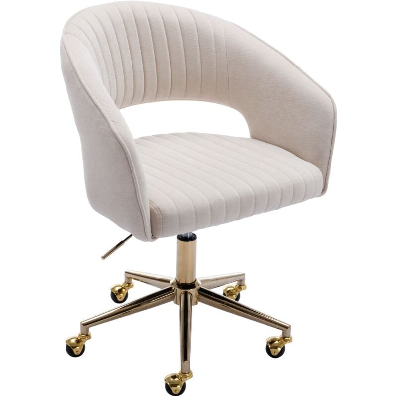 foto del prodotto wahson office chairs sedia da scrivania girevole sedia da ufficio imbottita regolabile in altezza poltrona, beige