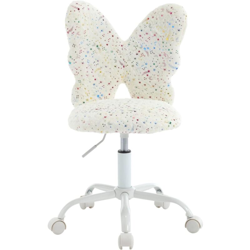 foto del prodotto wahson office chairs sedia da scrivania per bambini in pelliccia sedia per bambini girevole regolabile a farfalla sedia da studio per cameretta,
