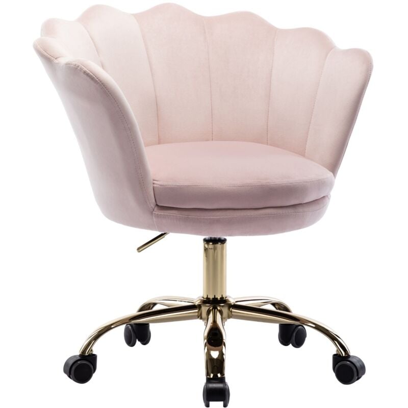 foto del prodotto wahson office chairs sedia da scrivania sedia da ufficio girevole seduta imbottita regolabile in altezza, sedia ufficio in velluto, rosa