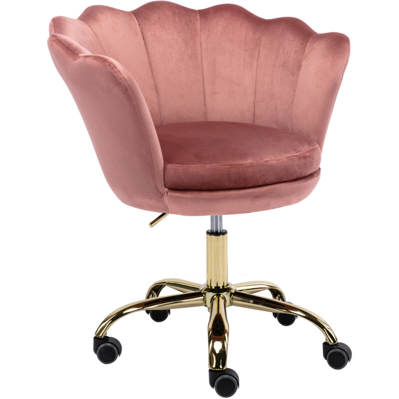 foto del prodotto wahson office chairs sedia da scrivania sedia da ufficio girevole seduta imbottita regolabile in altezza, sedia ufficio in velluto, rosa,wahson