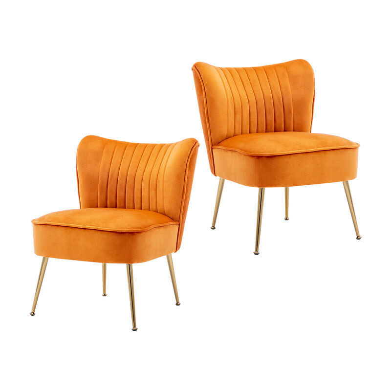 foto del prodotto wahson office chairs set di 2 poltrona imbottita moderna sedia da salotto in velluto poltroncina con gambe in metallo dorato per soggiorno,
