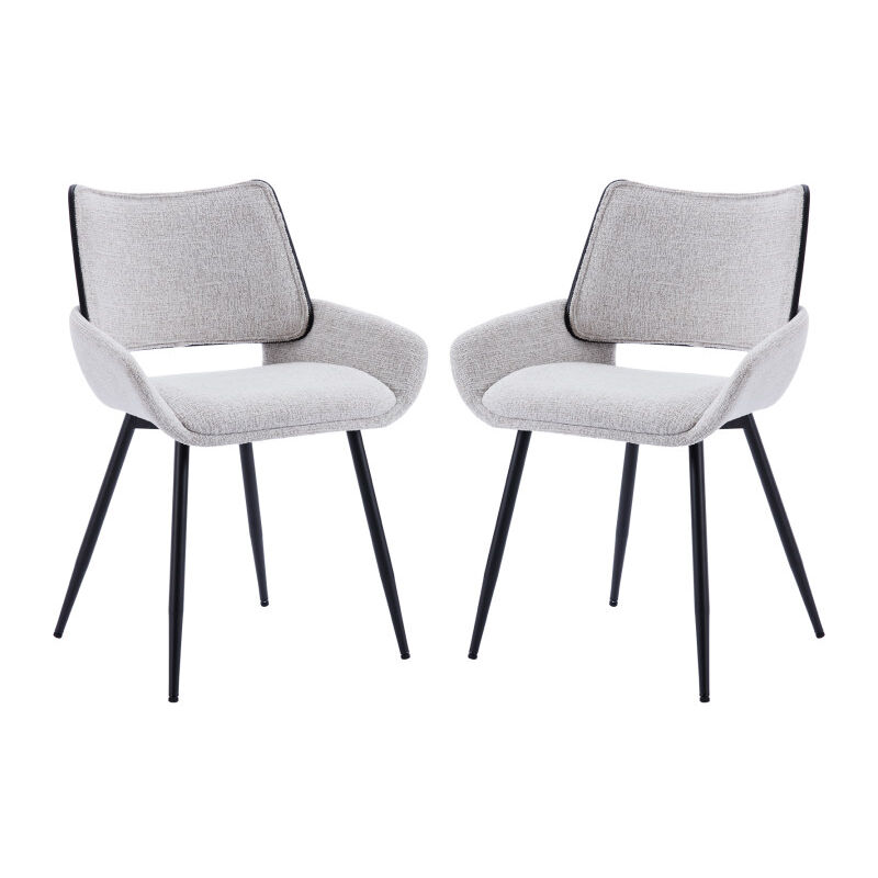 foto del prodotto wahson office chairs set di 2 sedie da pranzo sedie da cucina moderne in tessuto sedie sala da pranzo con gambe in metallo, grigio