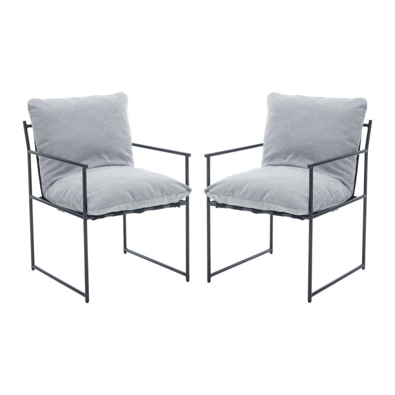 foto del prodotto wahson office chairs set di 2 sedie da pranzo sedie da cucina stile industriale sedie imbottite sala da pranzo per soggiorno,grigio