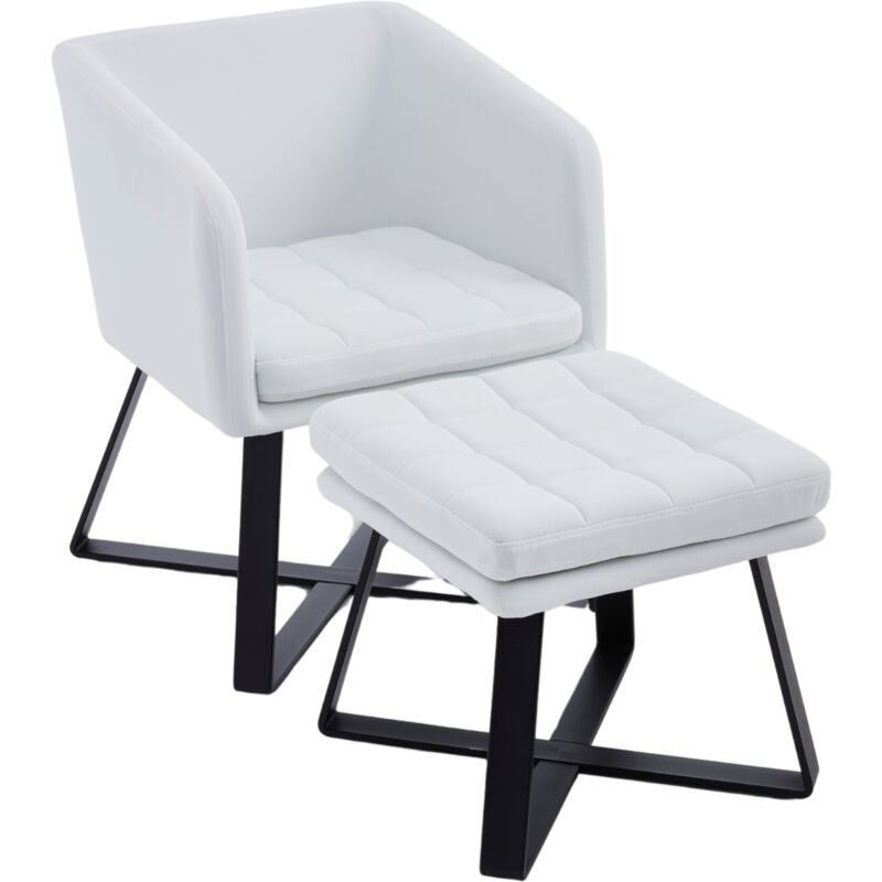 foto del prodotto wahson office chairs set poltrona imbottita in velluto con pouf poggiapiedi poltrona salotto sedia da salotto poltroncina con braccioli, beige