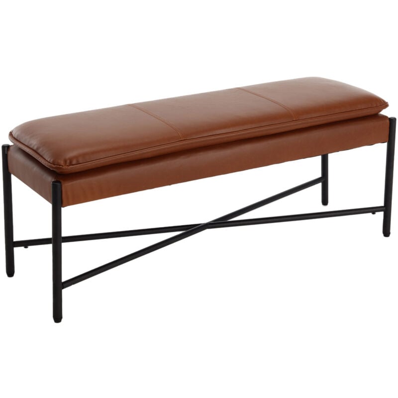 foto del prodotto wahson office chairs wahson panca imbottita panca da ingresso fondo letto in ecopelle panchina ingresso moderna con gambe in metallo, marrone