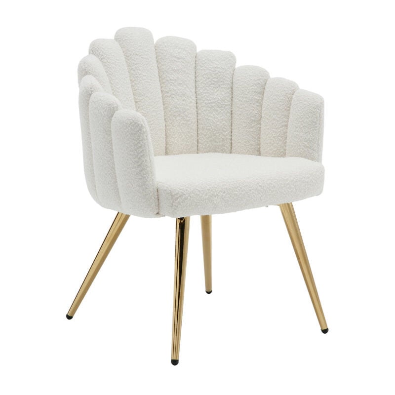 foto del prodotto wahson office chairs wahson poltrona imbottita moderna poltroncina in pelliccia sintetica sedia da salotto con gambe in metallo, bianco