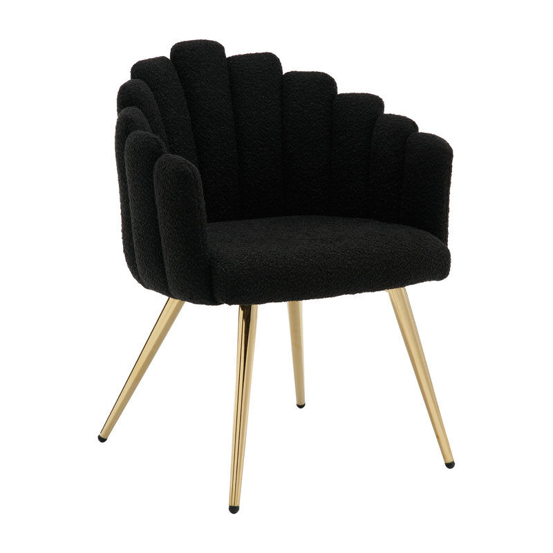 foto del prodotto wahson office chairs wahson poltrona imbottita moderna poltroncina in pelliccia sintetica sedia da salotto con gambe in metallo, nero