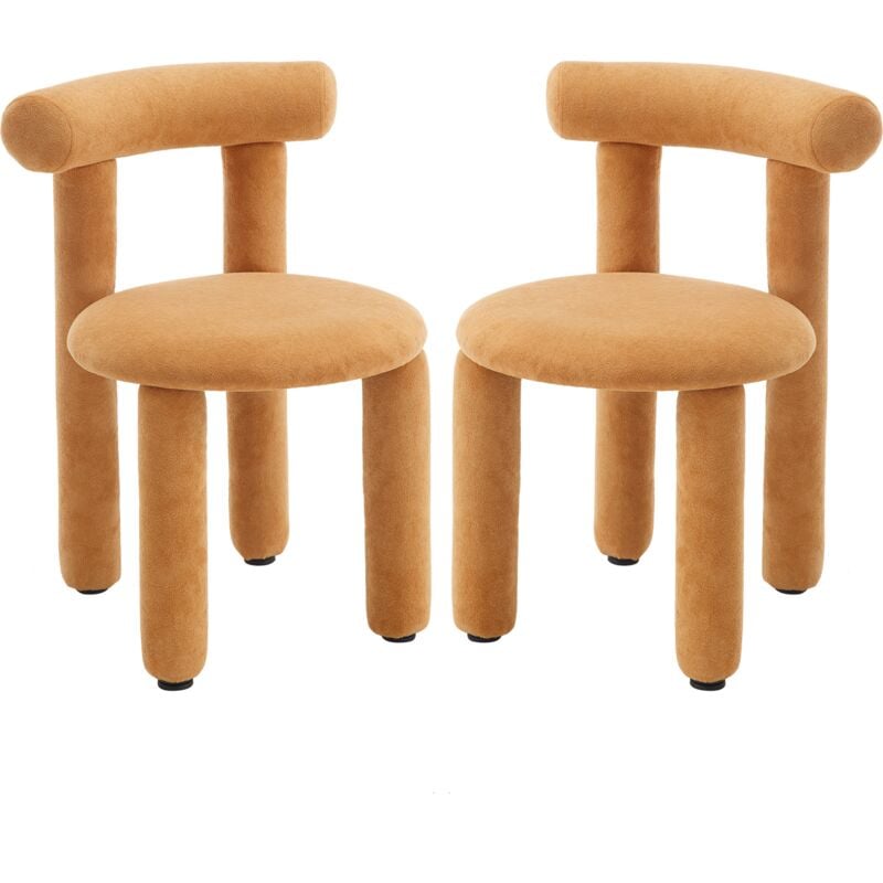 foto del prodotto wahson office chairs wahson sedie set di 2 sedie da pranzo sedie da cucina sedie sala da pranzo moderne in pelliccia con gambe in metallo sedie da