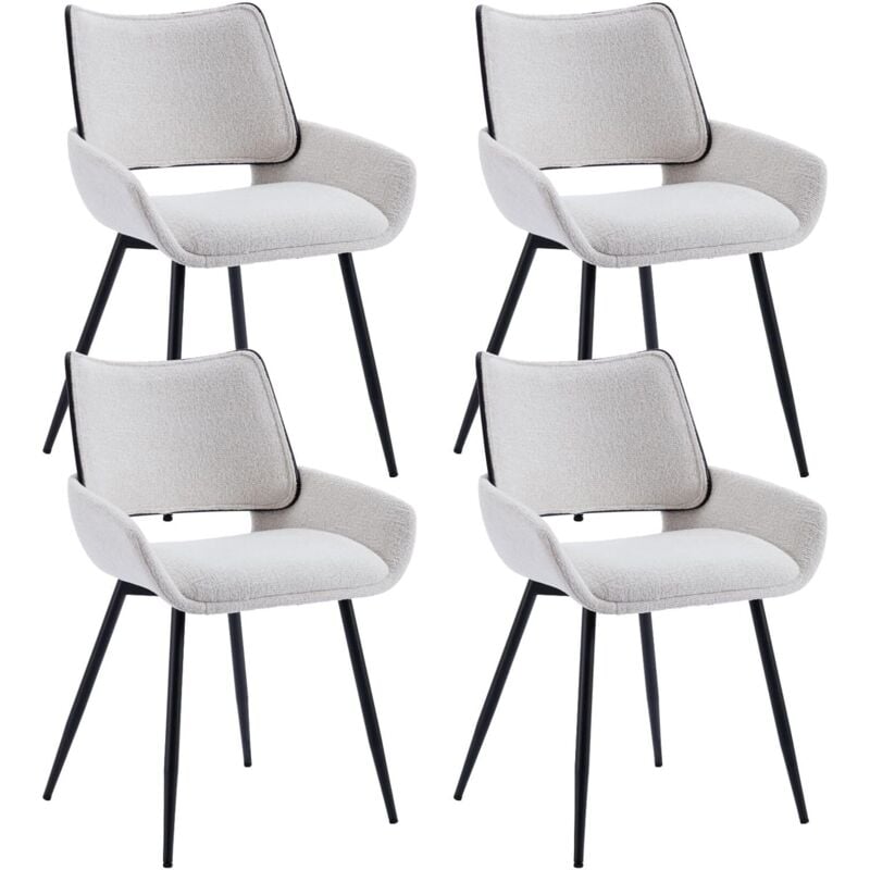 foto del prodotto wahson office chairs wahson set di 4 sedie da pranzo sedie da cucina moderne in tessuto sedie sala da pranzo con gambe in metallo, avena