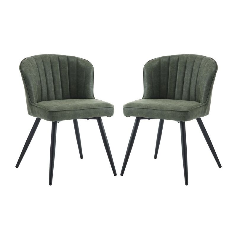 foto del prodotto wahson set di 2 sedie da pranzo in ecopelle sedie da cucina moderne con schienale sedie da salotto imbottite con gambe in metallo, verde