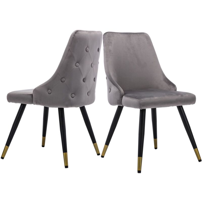 foto del prodotto wahson set di 2 sedie da pranzo in velluto sedie da cucina moderne con gambe dorate sedie per soggiorno, grigio
