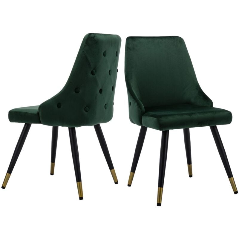 foto del prodotto wahson set di 2 sedie da pranzo in velluto sedie da cucina moderne con gambe dorate sedie per soggiorno, verde