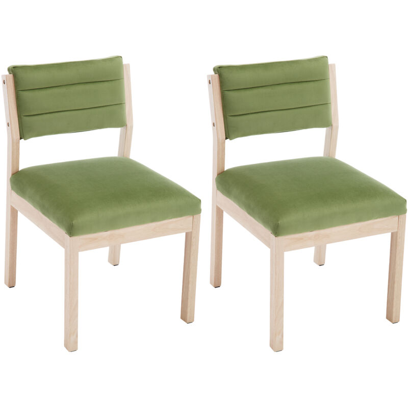 foto del prodotto wahson set di 2 sedie da pranzo in velluto sedie da cucina retr con gambe in legno sedie da salotto imbottite sedia sala da pranzo, verde