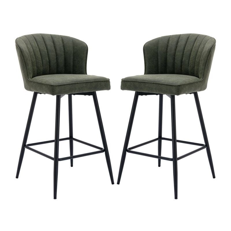 foto del prodotto wahson set di 2 sgabelli da bar in ecopelle sgabello cucina moderni sgabelli alti con gambe in metallo, verde
