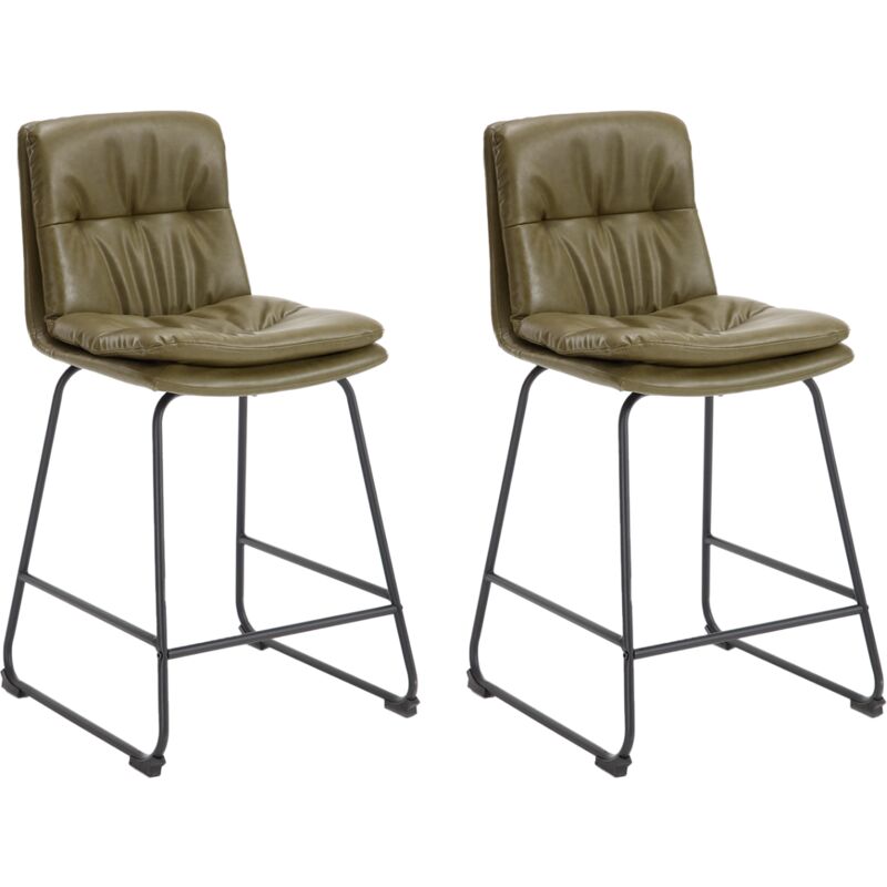 foto del prodotto wahson set di 2 sgabelli da bar sgabello cucina in ecopelle sgabelli alti moderni con gambe in metallo per cucina bancone, verde