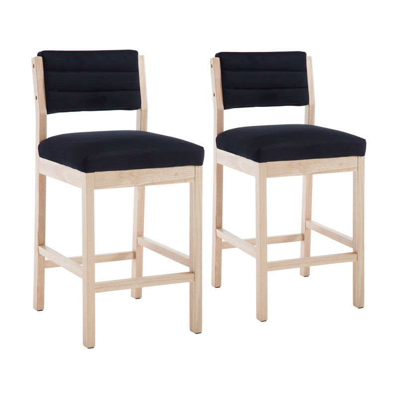 foto del prodotto wahson sgabelli bar, set di 2 sgabelli da bar sgabelli in velluto cucina imbottiti retr sedie da bar con gambe in legno sgabelli alti per cucina