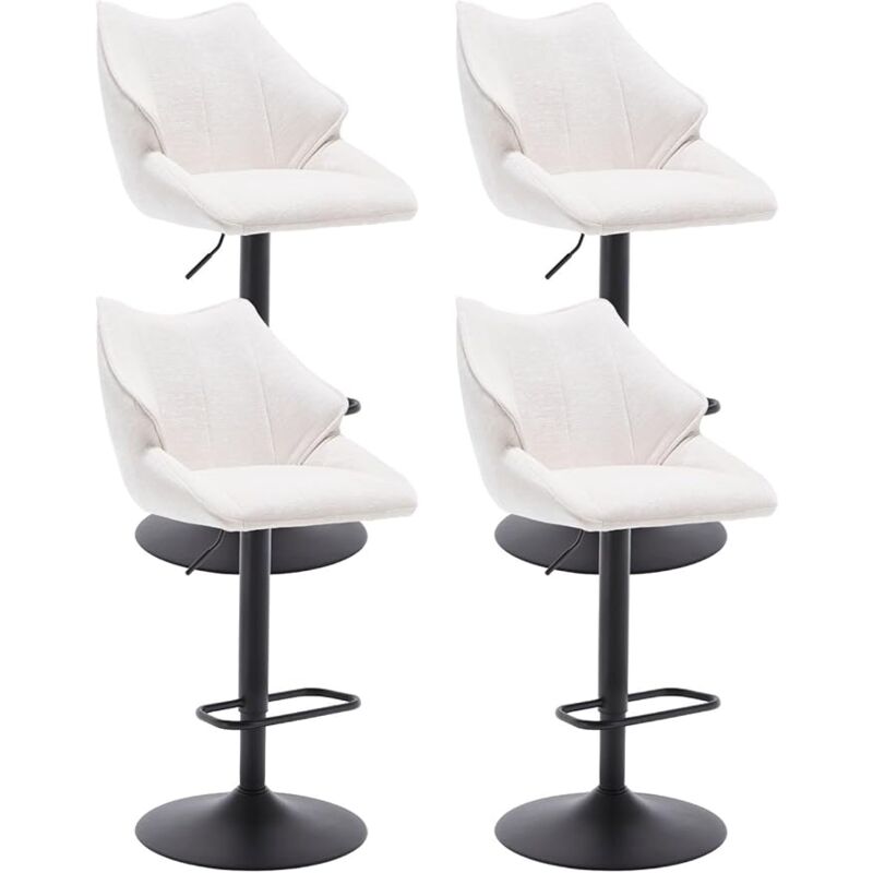 foto del prodotto wahson sgabelli da bar set di 4 sgabelli cucina in tessuto sgabelli alti moderni con schienale per cucina bancone, bianca