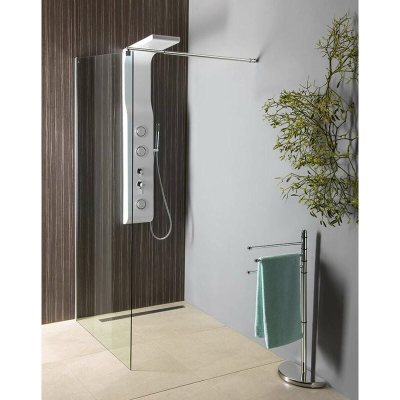 foto del prodotto walk in parete doccia, 70x190 cm, vetro trasparente wi071 aqualine
