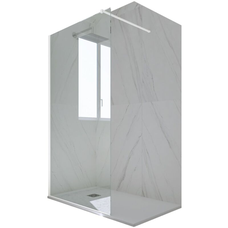 foto del prodotto walk in parete doccia bianco matt cm vetro nicchia kolors